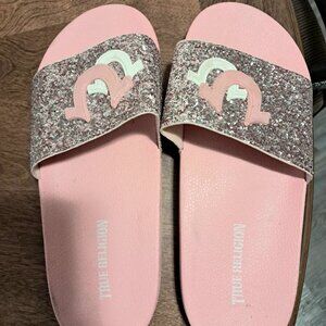 True Religion Glitter Slides